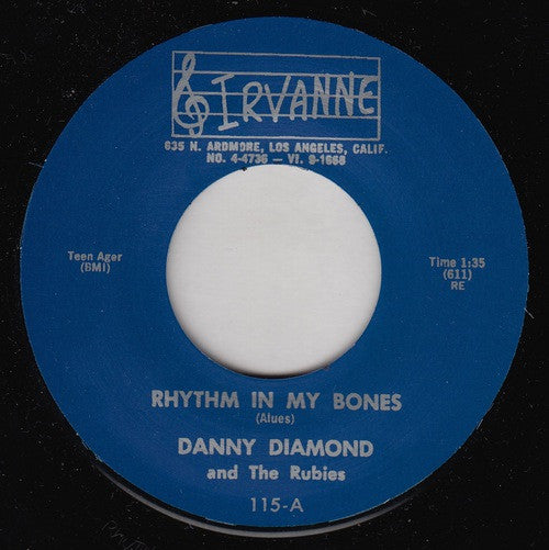 DANNY DIAMOND & The Rubies (ダニー・ダイアモンド&ザ・ルビーズ) - Rhythm In My Bones / The Badman (US 限定リプロ再発 7インチ/ New) ロカビリー名曲!