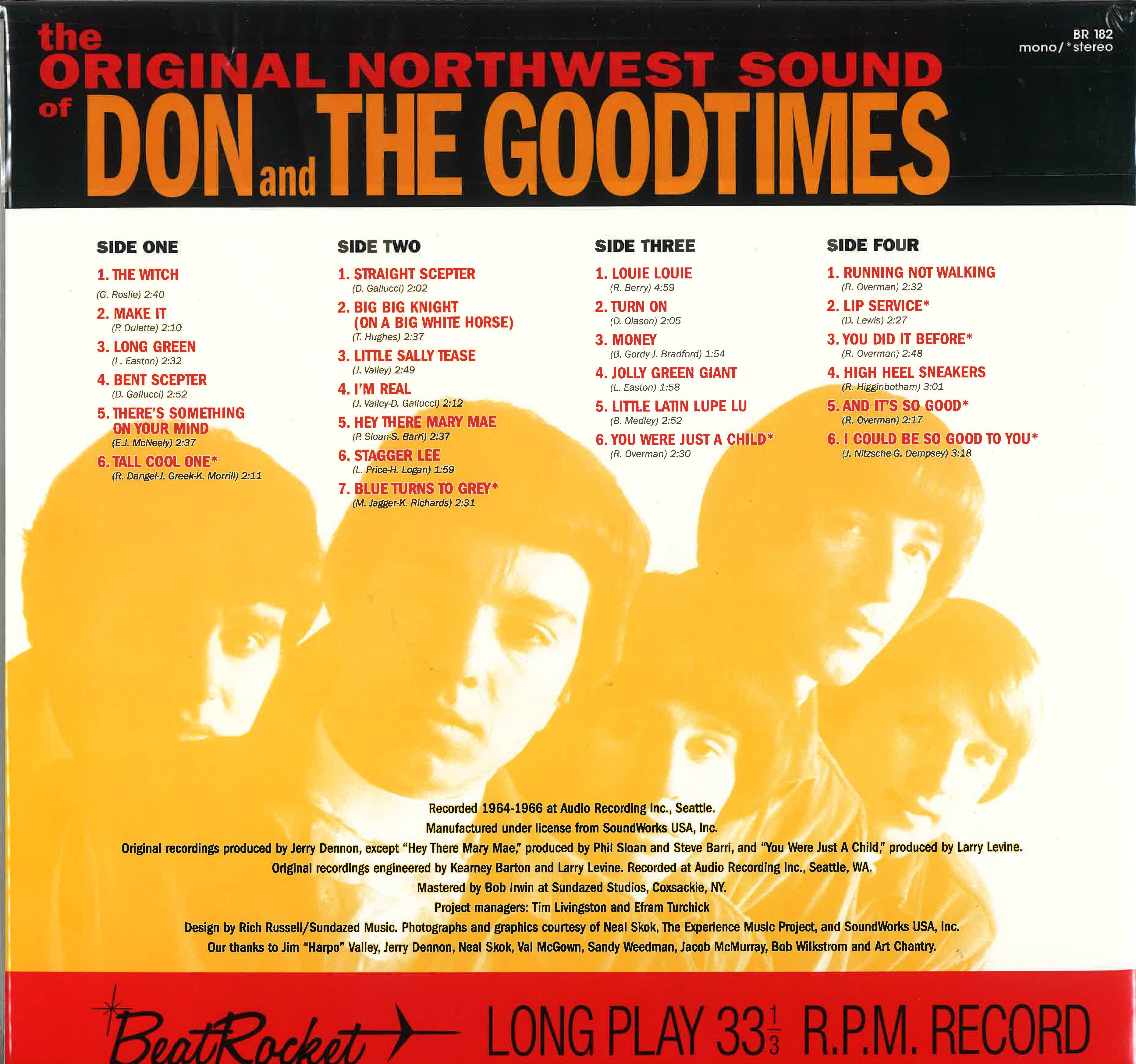 DON AND THE GOODTIMES (ドン・アンド・ザ・グッドタイムス) - The Original Northwest Sound Of Don & The Goodtimes (US 限定「 イエローVINYL」LPx2枚組/ New)