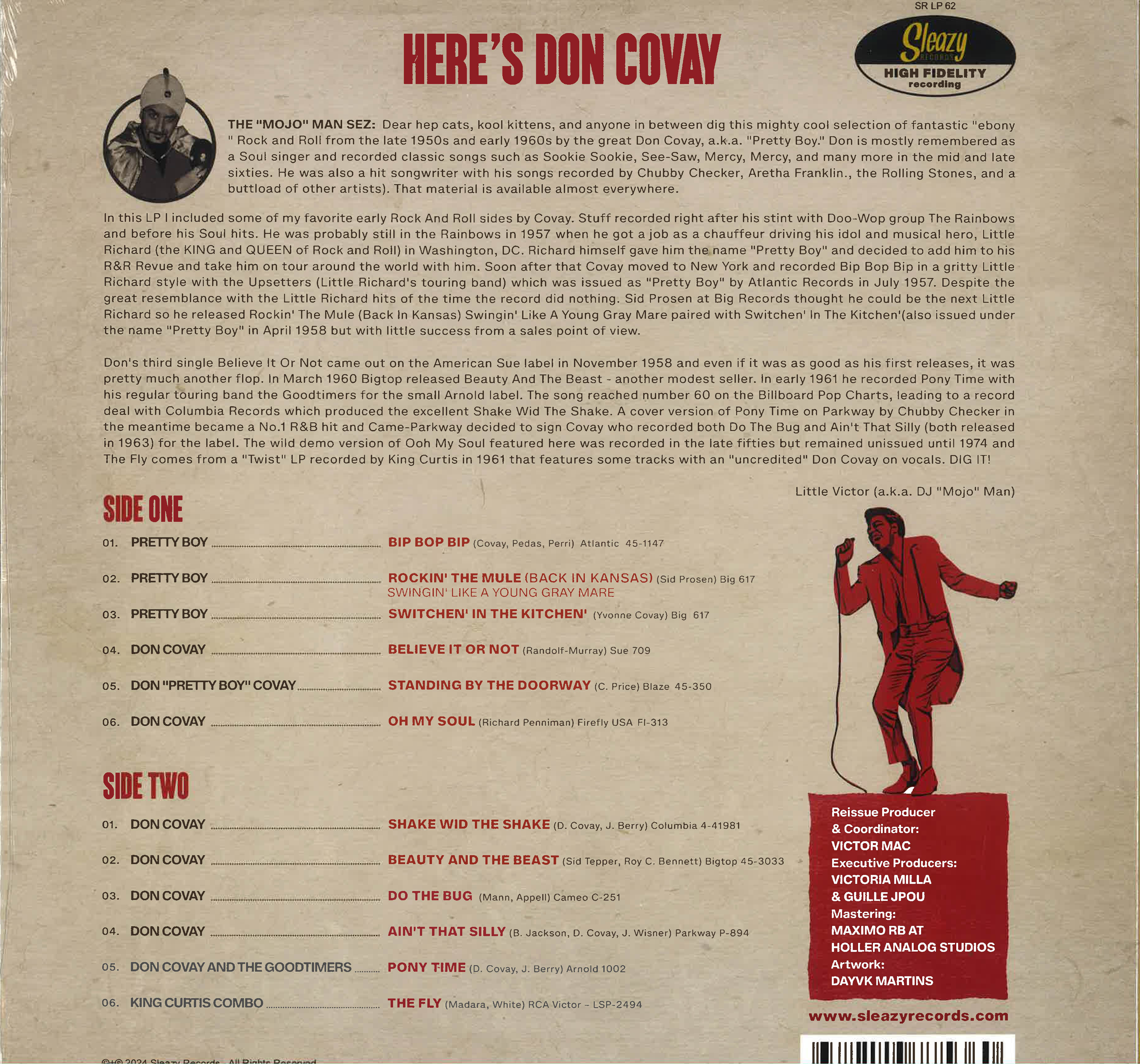 DON COVAY : PRETTY BOY (ドン・コヴェイ : プリティボーイ) - Here's Don Covay (EU 限定アナログ LP/New) 初期ブラックR&R期レアシングル編集コンピ!