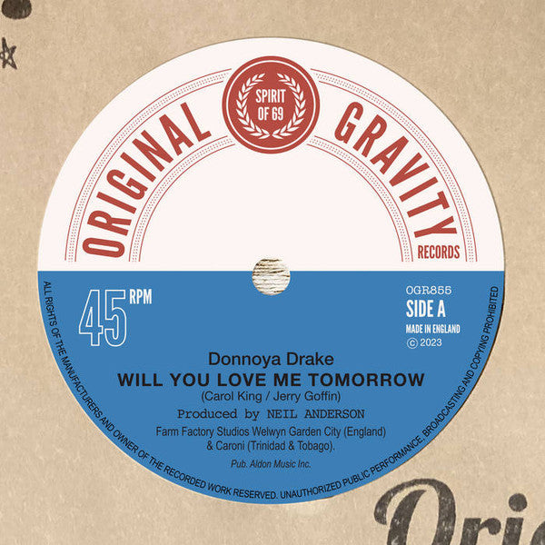 DONNOYA DRAKE / JUNIOR DELL & THE D-LITES (ドノヤ・ドレイク / ジュニア・デル&ザ・ディーライツ) - Will You Love Me Tomorrow / I Can't Turn You Loose (UK 限定 7"/New) シュレルズ名曲のロックステディ・カヴァ!