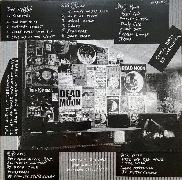 DEAD MOON (デッドムーン) - Trash & Burn (US 限定リマスター再発モノラル LP/ New) 米カルトガレージ'01年9作目アルバム