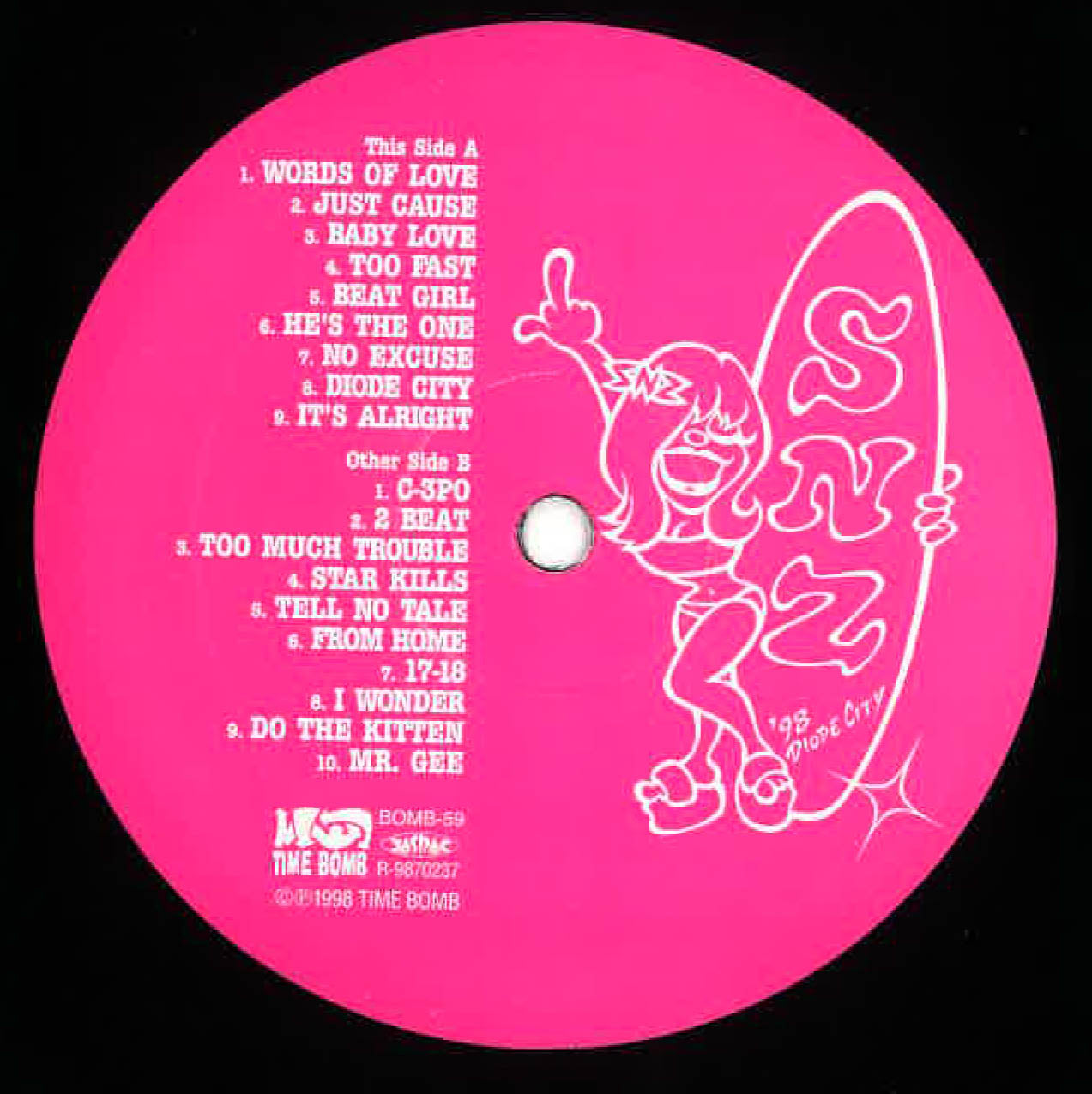 SUPERSNAZZ (スーパースナッズ) - Diode City (Japan タイムボム限定再発「黒盤」LP/ 廃盤 New ) ’98年19曲入りサード・アルバム!残少!