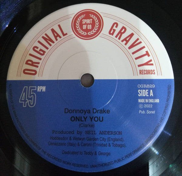 DONNOYA DRAKE / Woodfield Rd AllStars (ドノヤ・ドレイク / ウッドフィールド・ロード・オールスターズ) - Only You / Shake Up The Dance (UK 限定 7"/New)