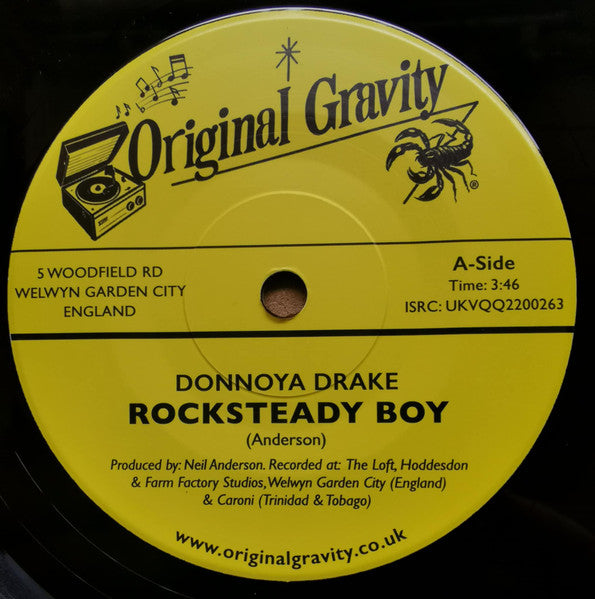 DONNOYA DRAKE / Woodfield Rd AllStars (ドノヤ・ドレイク / ウッドフィールド・ロード・オールスターズ) - Rocksteady Boy (UK 初回250枚限定「黄色ラベ」 7"+カンパニースリーブ/New) ほっこり癒しロックステディ!
