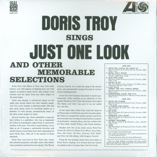 DORIS TROY (ドリス・トロイ) - Sings Just One Look (US 限定「エメラルド・グリーンVINYL」再発 LP/New) ’63年デビュー・アルバム
