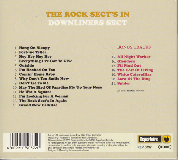 DOWNLINERS SECT (ダウンライナーズ・セクト) - The Rock Sect's In (ドイツ限定ボーナス入り再発デジパック・モノラルCD)英MODビートレジェンド '66年サードアルバム