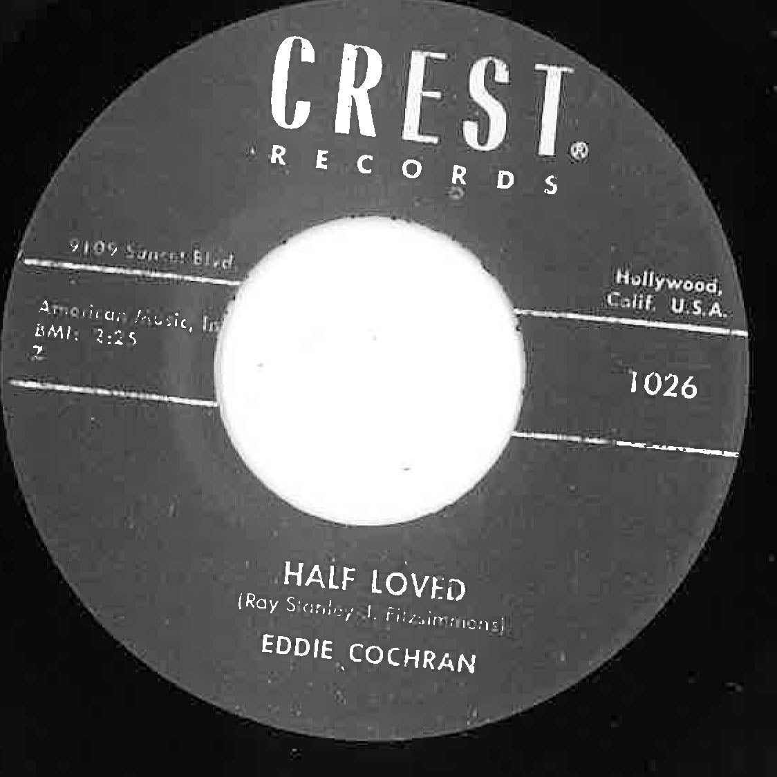 EDDIE COCHRAN (エディ・コクラン) - Skinny Jim / Half Loved (US 限定リプロ再発「黒盤」 7インチ/ New) '56年Crest社からのソロ名義デビュー作