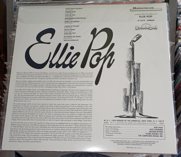 ELLIE POP (エリー・ポップ)  - S.T. <1st Album > (US サンデイズド社限定再発「クリア・ヴァイナル」ステレオ LP/New)