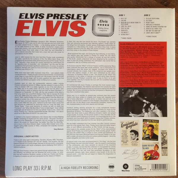 ELVIS PRESLEY (エルヴィス・プレスリー) - Elvis (2nd Album) (EU 限定ボーナス入り再発180g LP/ New)’56年セカンド・アルバム