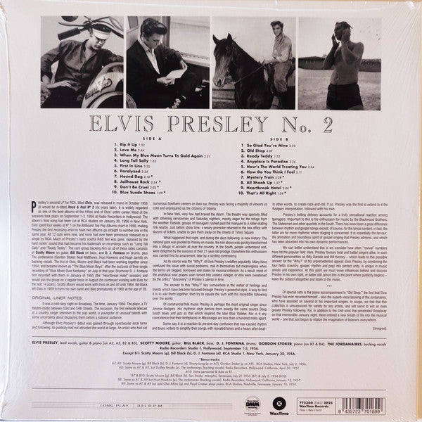 ELVIS PRESLEY (エルヴィス・プレスリー) - Nº 2 (2nd Album) (EU 限定ボーナス追加全20曲入り再発 180g 「黒盤」高音質 LP/ New) '56年名作セカンドアルバム英国HMV社初盤の再発化!