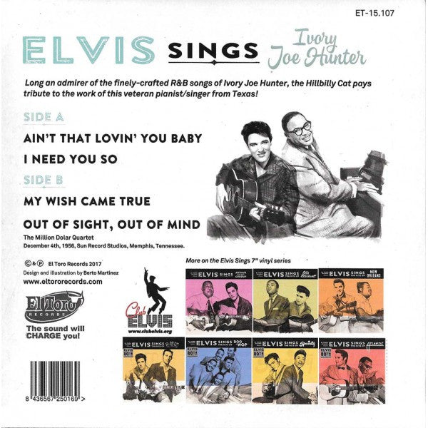 ELVIS PRESLEY (エルヴィス・プレスリー)  - Elvis Sings Ivory Joe Hunter (Spain 限定ジャケ付き再発4曲入り 7"EP/New)
