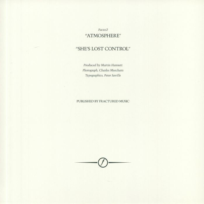 JOY DIVISION (ジョイ・ディヴィジョン) - Atmosphere (EU 限定復刻リマスター再発180グラム重量 12インチ/NEW) '80年シングル