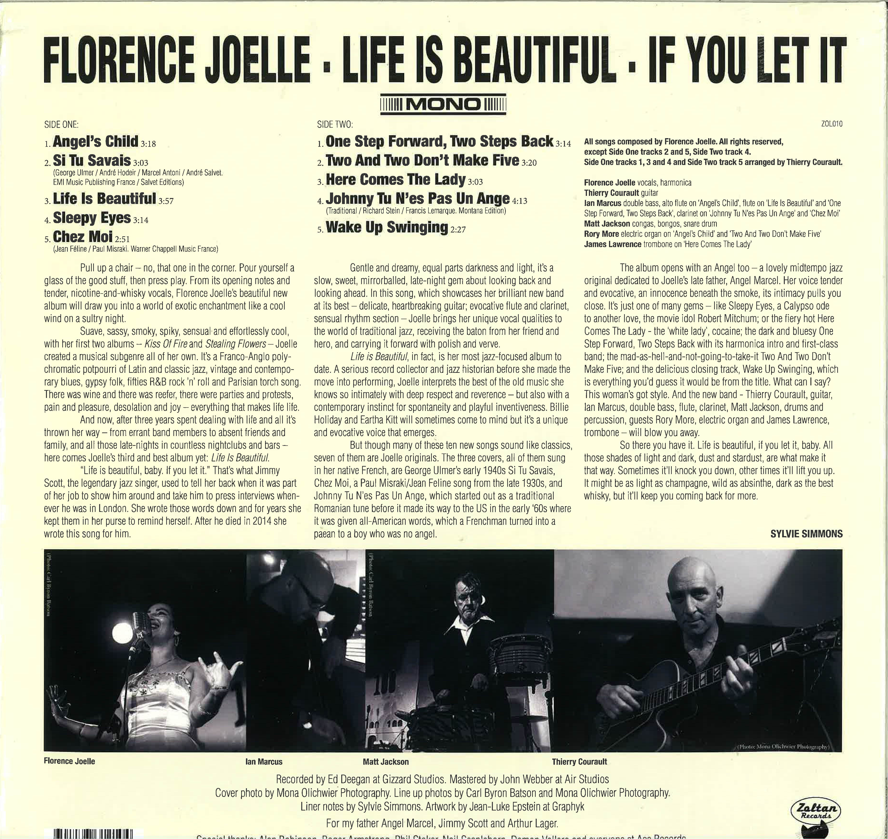 FLORENCE JOELLE (フローレンス・ジョエル) - Life Is Beautiful If You Let It (UK 限定プレス・モノラル LP/ New) '16年サードアルバム