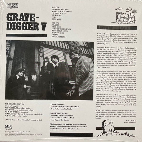 GRAVEDIGGER V (グレイヴディガー・ファイブ) - All Black And Hairy (スペイン限定再発 LP+ブックレット/New)80's ガレージ・レジェンド唯一アルバム!