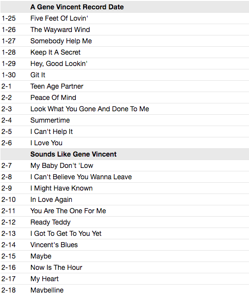 GENE VINCENT (ジーン・ヴィンセント) - Five Classic Albums (EU 限定再発 2xCD/New) 全60曲!