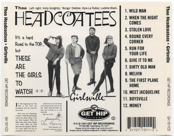 HEADCOATEES (ヘッドコーティーズ) - Girlsville (US 限定再発 CD/New)