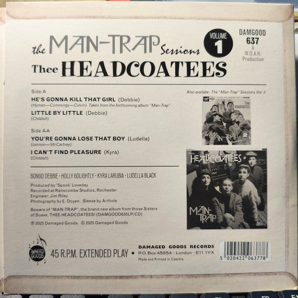 HEADCOATEES, THEE (ジー・ヘッドコーティーズ) - The Man-Trap Sessions Volume 1 (UK 限定ジャケ付き4曲入り 7インチEP /New)26年ぶりの復活新作!