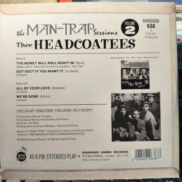 HEADCOATEES, THEE (ジー・ヘッドコーティーズ) - The Man-Trap Sessions Volume 2 (UK 限定ジャケ付き4曲入り 7インチEP /New)26年ぶりの復活新作!