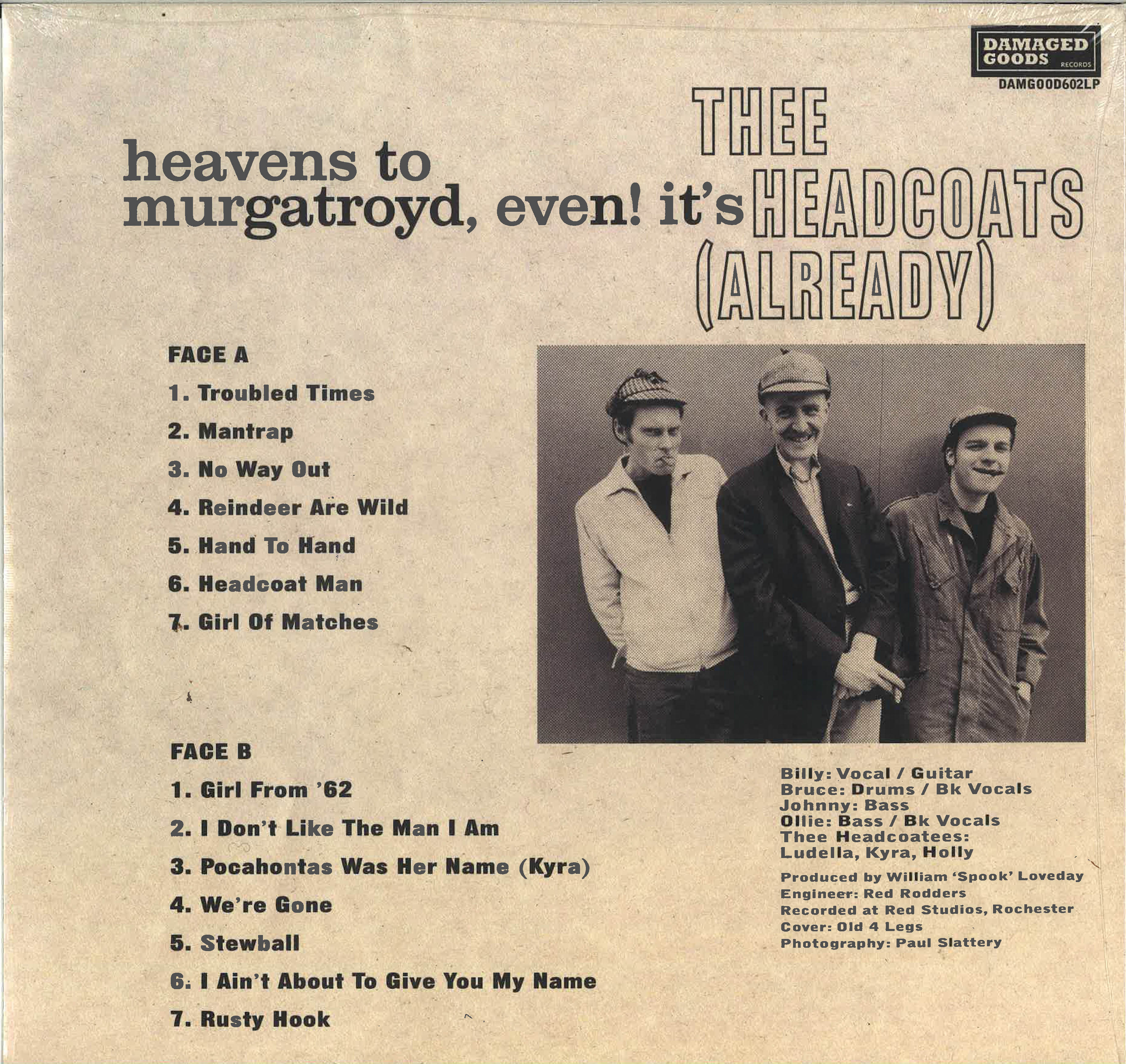 HEADCOATS (ヘッドコーツ) - Heavens to Murgatroyd, Even! It’s Thee Headcoats! (Already) (UK 限定復刻ボーナス入り再発 LP/New)