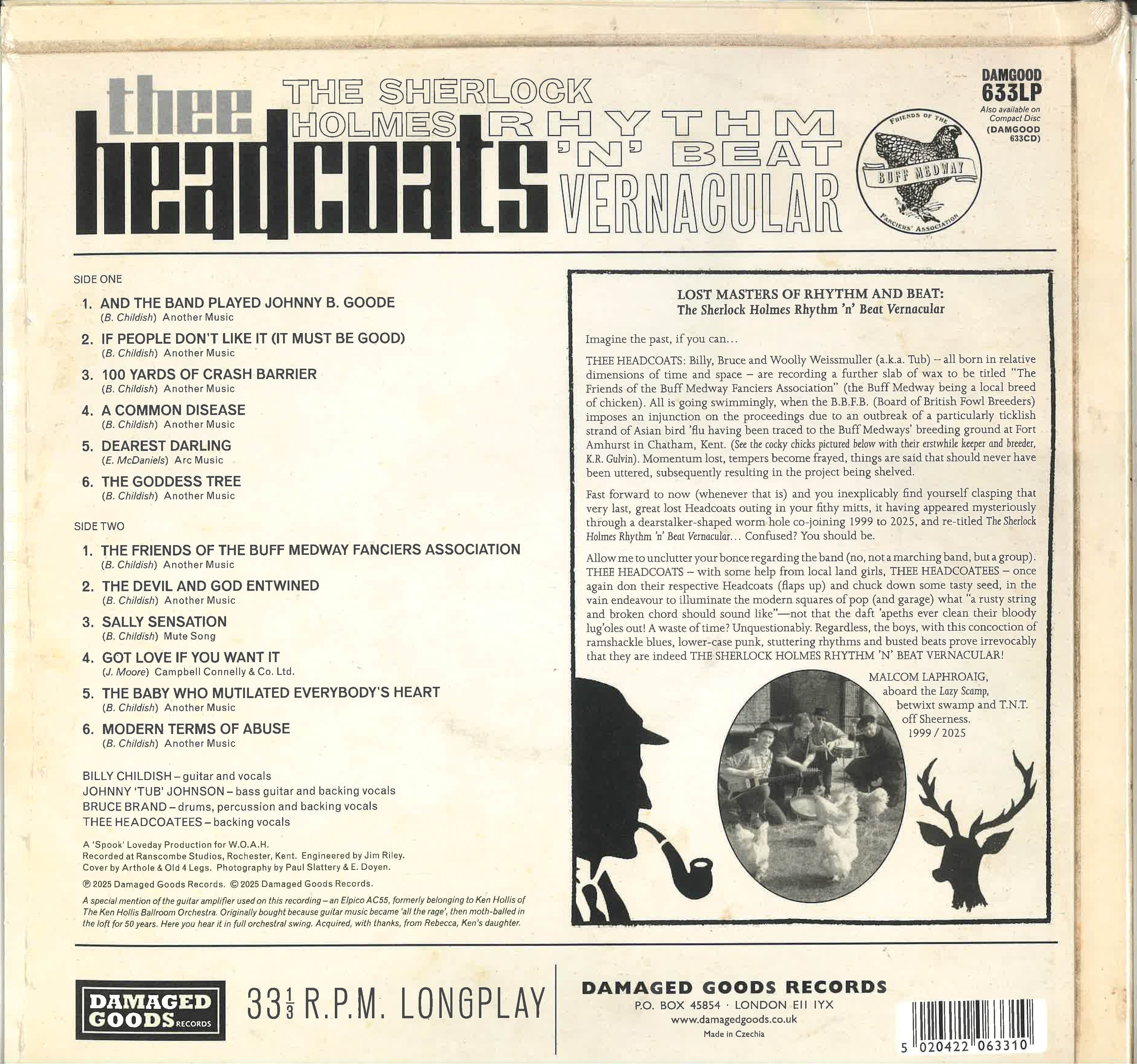HEADCOATS (ヘッドコーツ) - The Sherlock Holmes Rhythm 'N' Beat Vernacular (UK 限定「黒盤」LP/New) '25年新作アルバム!