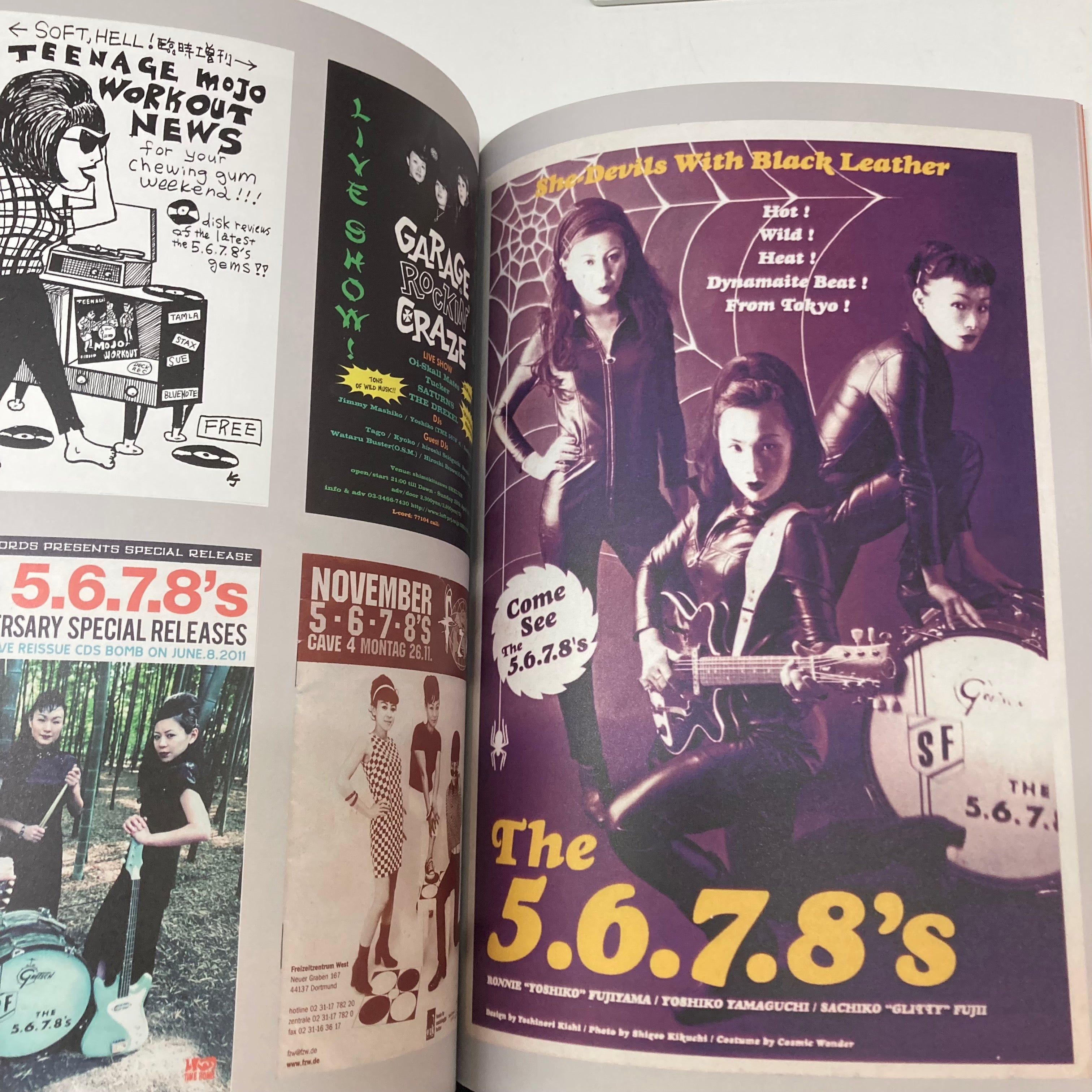 5.6.7.8’S , The (ザ・ファイブ・シックス・セブン・エイツ) - Flyers From 1986 to 2026 (バンド自主制作 21x29cm 豪華カラー58ページフライヤー集/New )