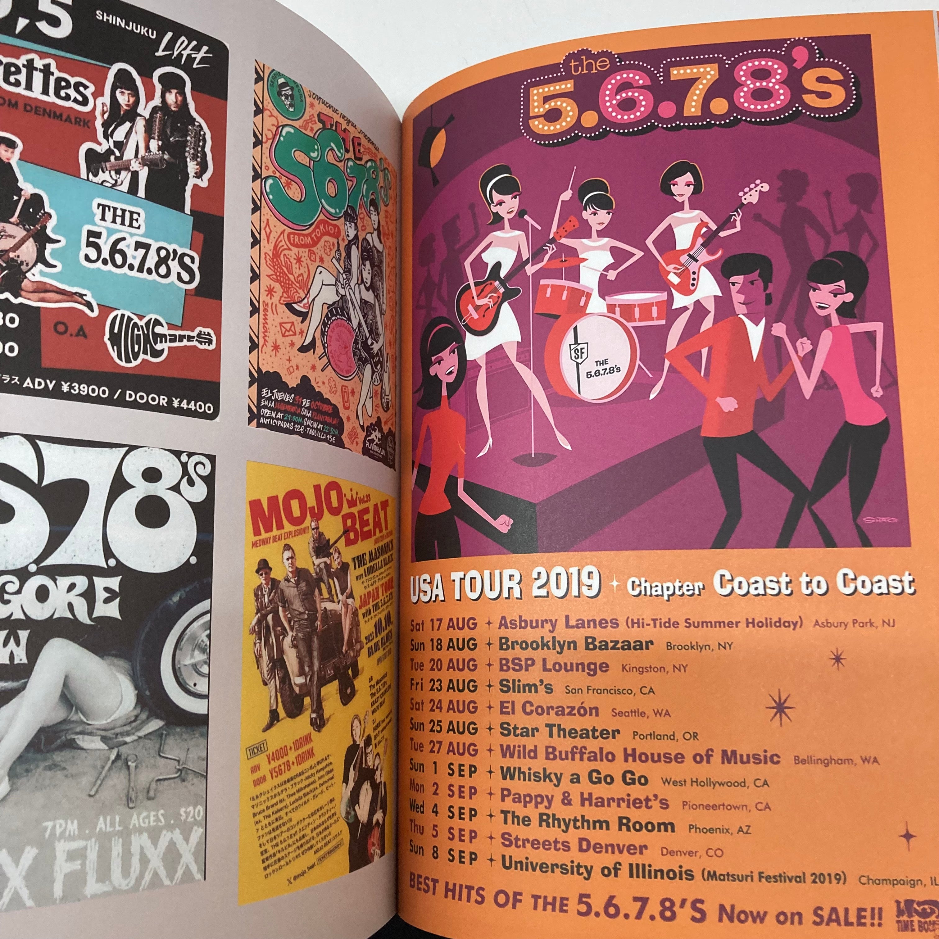 5.6.7.8’S , The (ザ・ファイブ・シックス・セブン・エイツ) - Flyers From 1986 to 2026 (バンド自主制作 21x29cm 豪華カラー58ページフライヤー集/New )