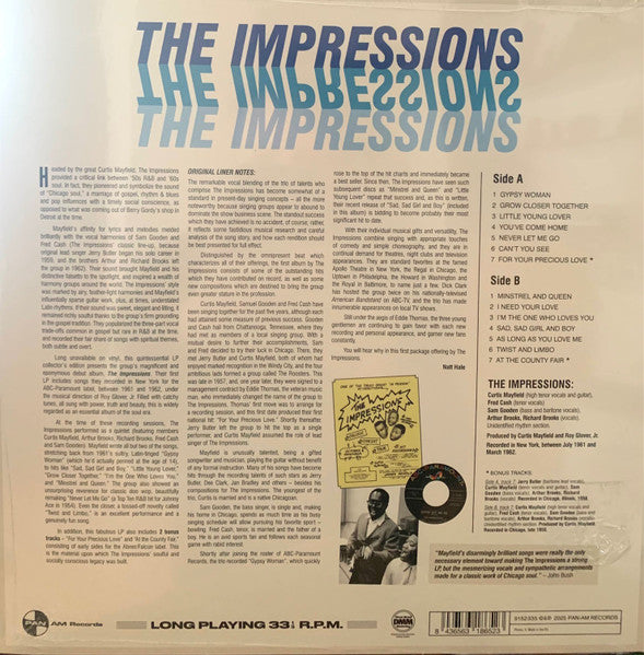 IMPRESSIONS, THE (ジ・インプレッションズ) - The Impressions (EU 限定ボーナス追加14曲入り復刻再発 LP /New)'63年名作デビューアルバム