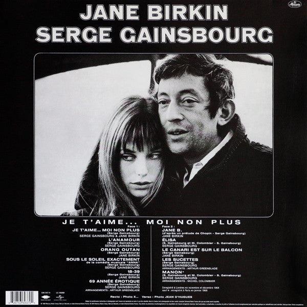 JANE BIRKIN & SERGE GAINSBOURG (ジェーン・バーキン & セルジュ・ゲンズブール) - Je T'aime... Moi Non Plus (フランス限定リマスター再発 LP 廃盤/New)