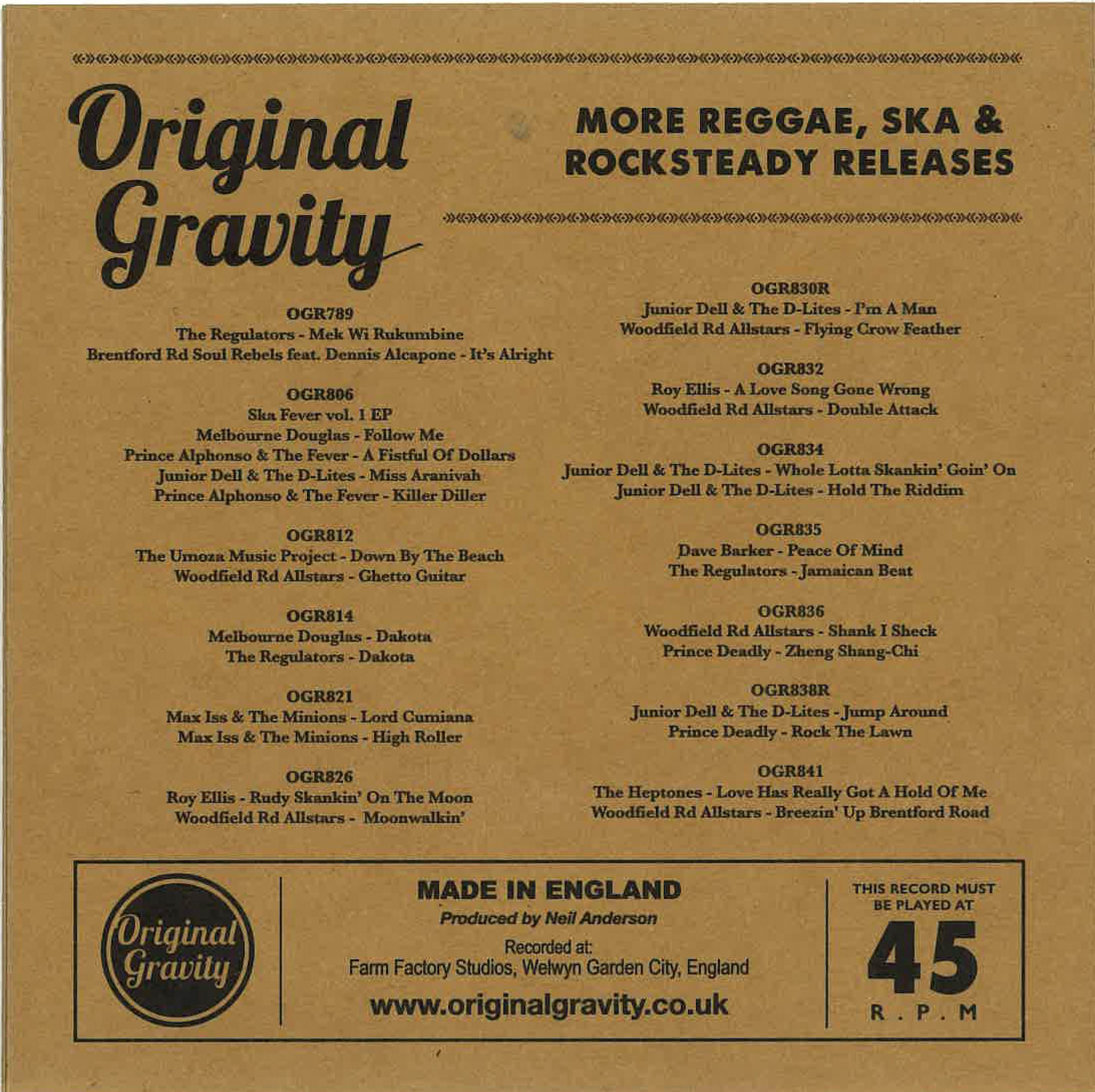 JUNIOR DELL & THE D-LITES (ジュニア・デル&ザ・ディーライツ) - Street Tuff / De 'Im Ah Yankee? (UK 限定 7"/New)