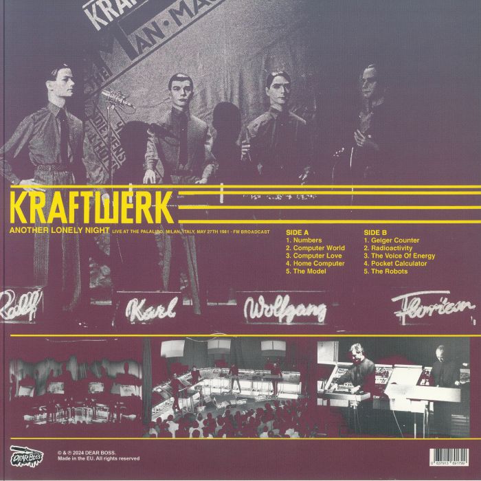 KRAFTWERK (クラフトワーク) - Another Lonely Night - Live At The Palalido, Italy, May 27th 1981(EU 限定リリース「黒盤」LP/NEW)