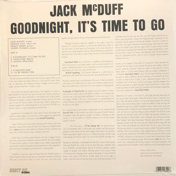 JACK McDUFF (BROTHER JACK McDUFF) (ジャック・マクダフ) - Goodnight, It's Time To Go (EU限定復刻再発 LP/New)