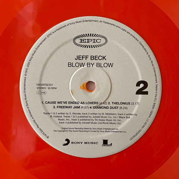 JEFF BECK (ジェフ・ベック) - Blow By Blow (EU限定復刻再発「オレンジ VINYL」LP/New)