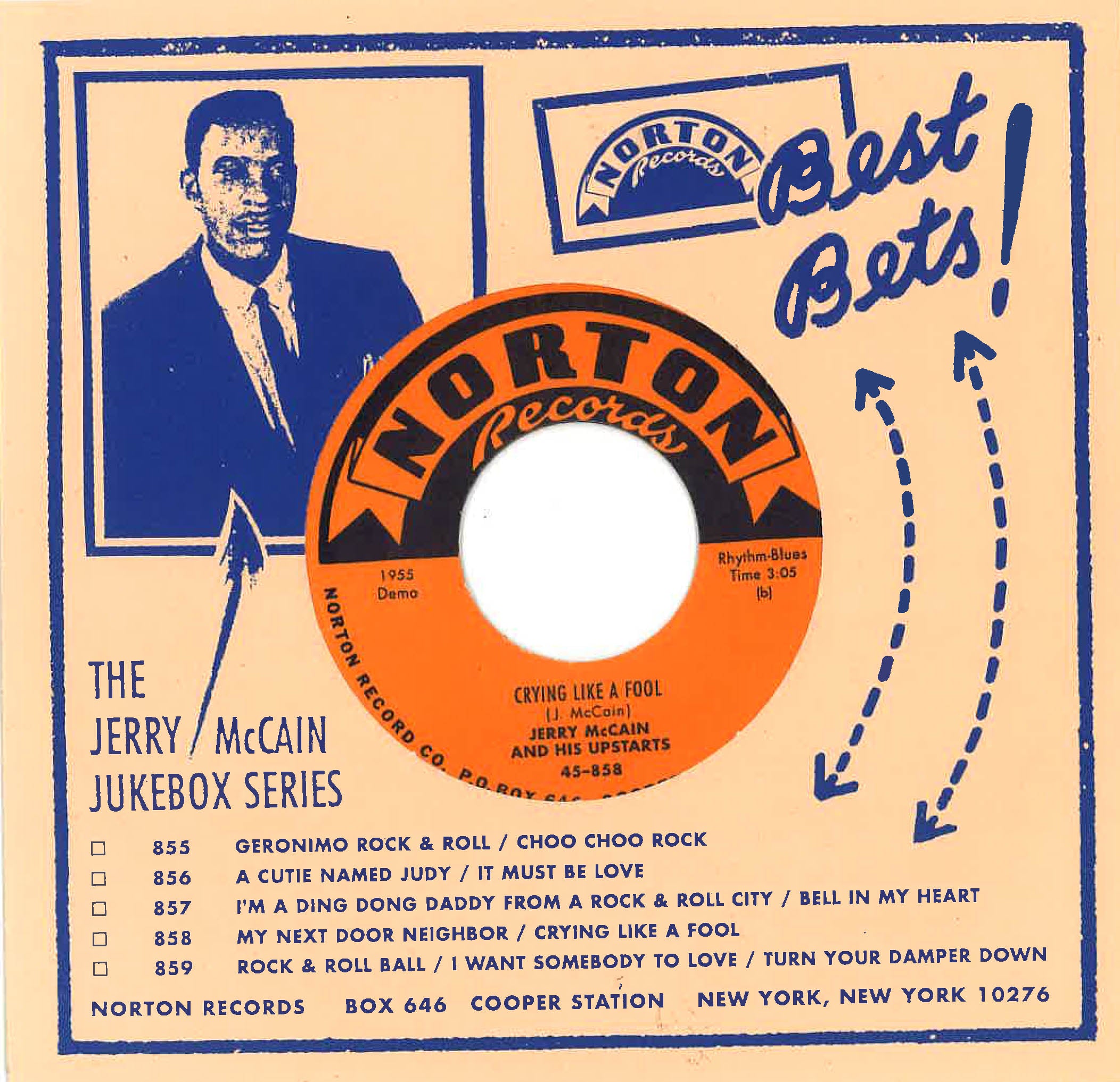 JERRY McCAIN & HIS UPSTARTS (ジェリー(ブギー)マケイン) - My Next Door Neighbor / Crying Like A Fool (US 限定 7" /New)