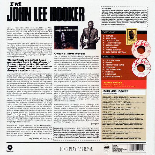 JOHN LEE HOOKER (ジョン・リー・フッカー) - I’m John Lee Hooker (EU 限定復刻ボーナス入り再発180g LP/New)