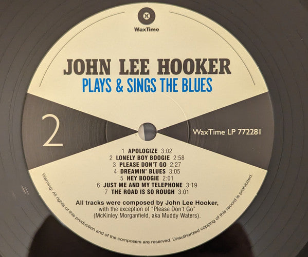 JOHN LEE HOOKER (ジョン・リー・フッカー) - Plays & Sings The Blues (EU 限定復刻ボーナス入り再発180g LP/New)