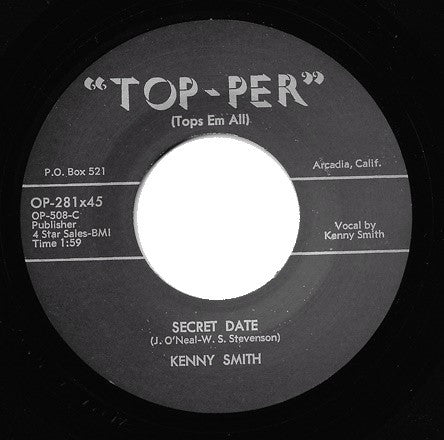 KENNY SMITH (ケニー・スミス) - I'm So Lonesome, Baby / Secret Date (US 限定リプロ再発 7インチ/ New) 硬派テディボーイ(ヒルビリー)ロカビリー