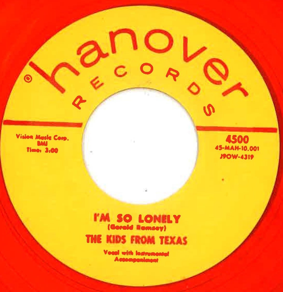 KIDS FROM TEXAS (キッズ・フロム・テキサス) - Long Legged Linda / I'm So Lonely (US 限定リプロ再発「赤マーブル盤」 7インチ/ New) ロカビリージャイヴァー!