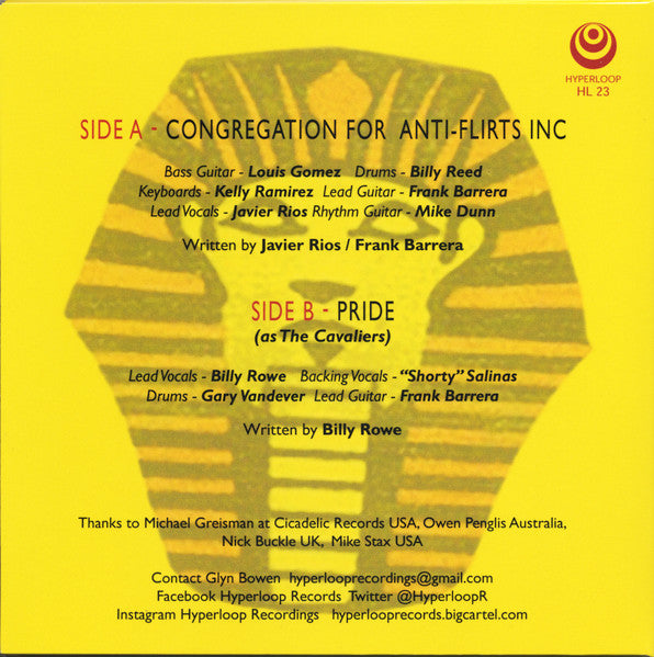 KAVALIERS, THEE (ジー・キャバリアーズ) - Congregation For Anti-Flirts Inc / Pride (UK 500枚限定再発ジャケ付き7インチ+インサート, ポストカード/New) 米テキサスのマイナー・ガレージ'67年ファズ&オルガン入りアップテンポ疾走ガレージ!