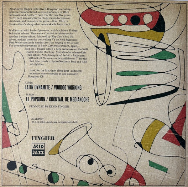 KEVIN FINGIER COLLECTIVE (ケヴィン・フィンガー・コレクティヴ) - The Boogaloo EP (UK 500枚限定ジャケ付き4曲入り7インチEP/New)踊れる、使えるラテン・ブガルー!