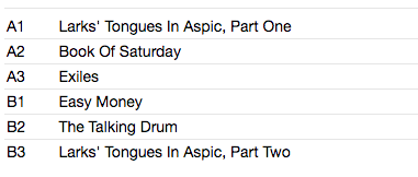 KING CRIMSON (キング・クリムゾン) - Larks' Tongues In Aspic (UK 限定リマスター再発 200g LP/New)