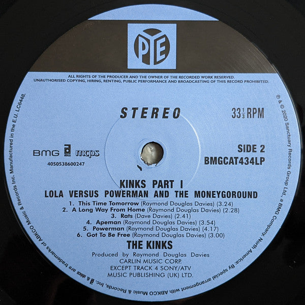 KINKS (キンクス) - Lola Versus Powerman And The Moneygoround (Part 1) (UK-EU限定リマスター復刻再発180gステレオ LP/New) '70年8作目アルバム