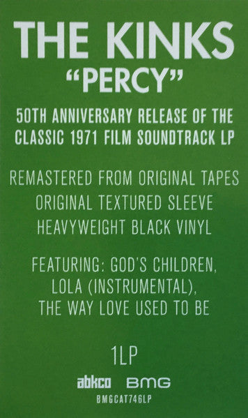 KINKS (キンクス) - Percy (EU 発売50周年リマスター復刻再発 LP - テクスチャージャケ/New BMGCAT742LP)
