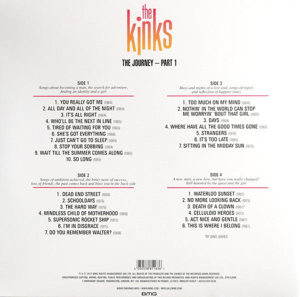 KINKS (キンクス) - The Journey - Part 1 (EU 限定プレス・リマスター 2xLP/New)初期パイ〜RCA社期のトップ20ヒットシングル、アルバムのみ収録曲、シングルB面曲編集のコンピLPx2枚組!