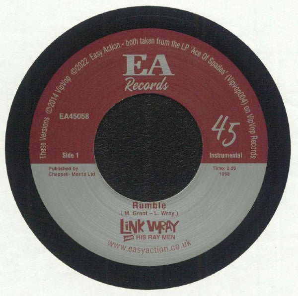 LINK WRAY & HIS RAYMEN (リンク・レイ) - Rumble / Raw-Hide (UK 限定再発7インチ+カンパニースリーブ/New)'58〜'59年ガレージR&Rクラシック!