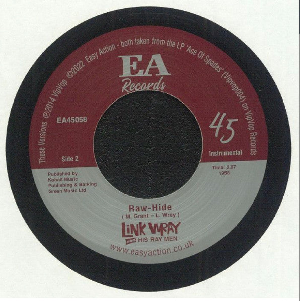LINK WRAY & HIS RAYMEN (リンク・レイ) - Rumble / Raw-Hide (UK 限定再発7インチ+カンパニースリーブ/New)'58〜'59年ガレージR&Rクラシック!