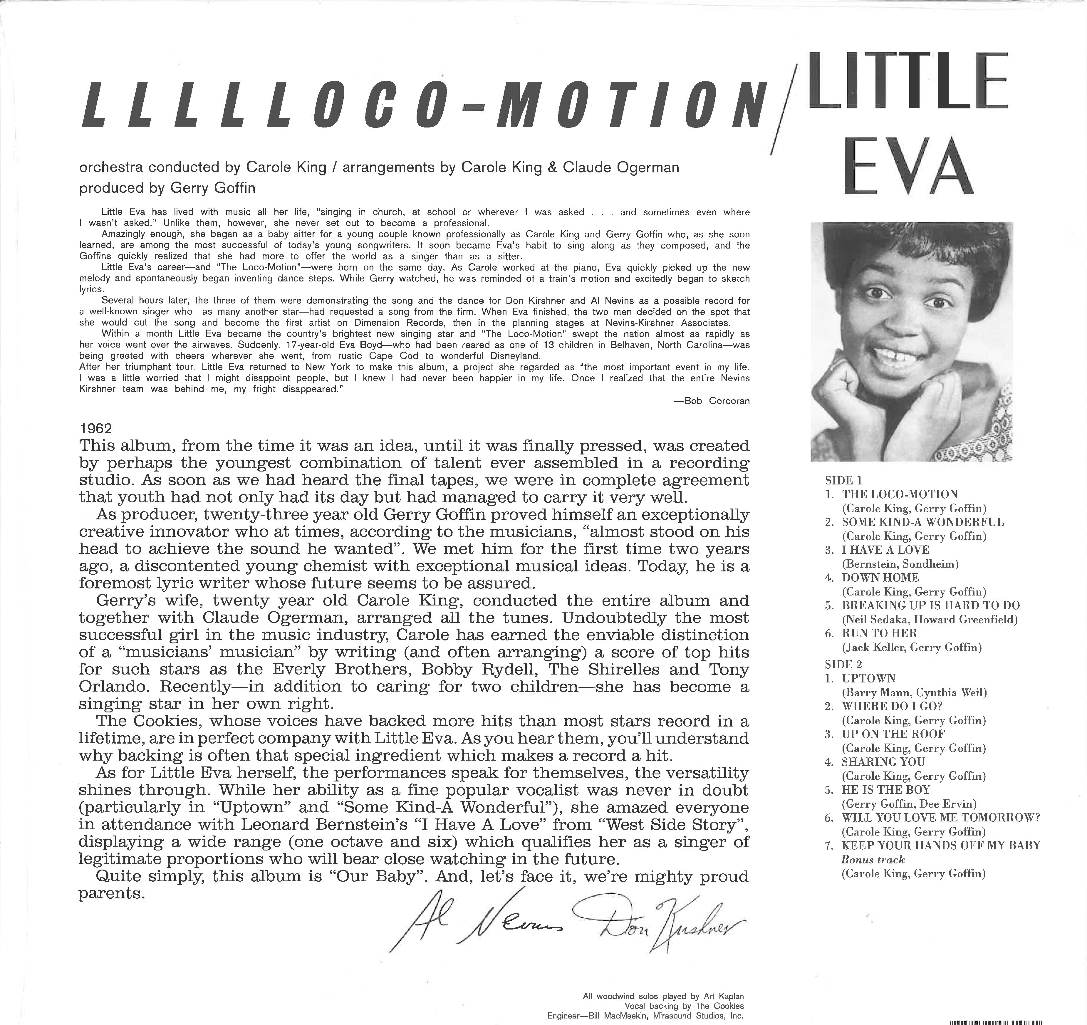 LITTLE EVA (リトル・エヴァ) - Llllloco-Motion (EU 限定ボーナス入り復刻再発「ピンクVINYL」LP/ New) キャロル・キング溺愛娘'62年デビューアルバム!