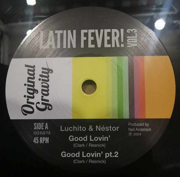 V.A. (オリジナル・グラヴィティ社のラテンシリーズEP!) - Latin Fever ! Vol.3 (UK 初回限定オリジナルジャケ付き「黒・カラーラベ」 4曲入り7" EP/New)