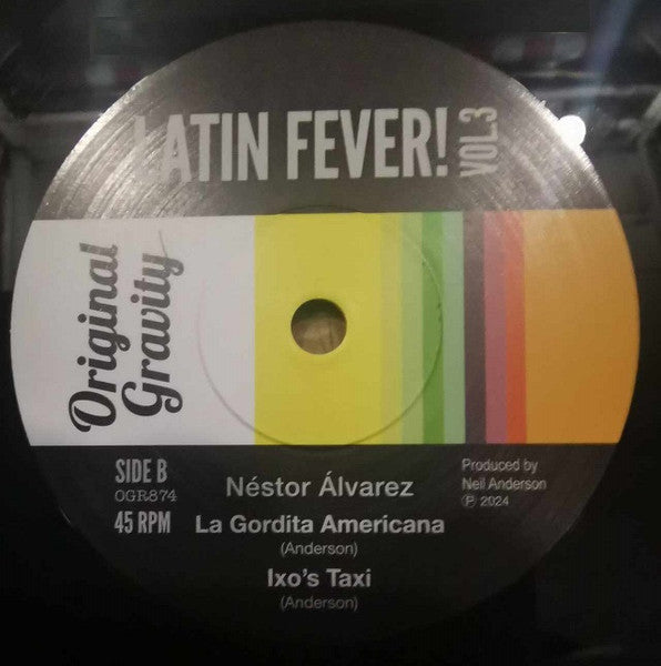 V.A. (オリジナル・グラヴィティ社のラテンシリーズEP!) - Latin Fever ! Vol.3 (UK 初回限定オリジナルジャケ付き「黒・カラーラベ」 4曲入り7" EP/New)