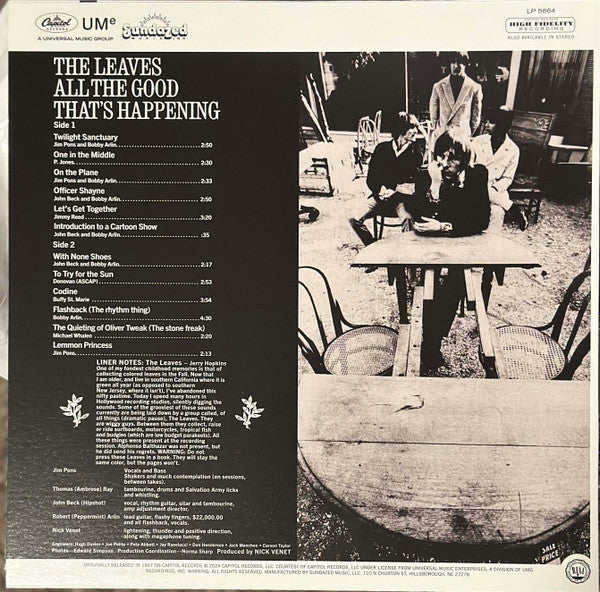 LEAVES, THE (ザ・リーヴス) - All The Good That's Happening (US 限定復刻再発「グリーン VINYL」LP/New)'67年セカンド&最終アルバム
