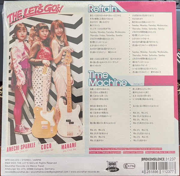 LET'S GO'S, THE (ザ・レッツゴーズ) - リフレイン / タイムマシーン (ドイツ限定ジャケ、帯付き 7インチ/New) 東京ガールズ・ガレージポップ・トリオ2025年新作シングル!